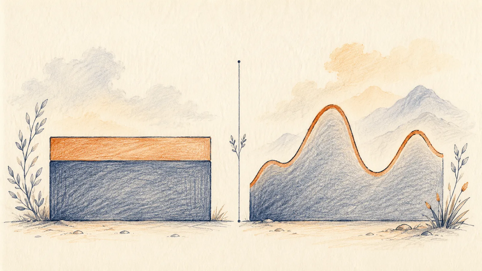 Diagram contrasting fixed cost-plus pricing with market-based pricing